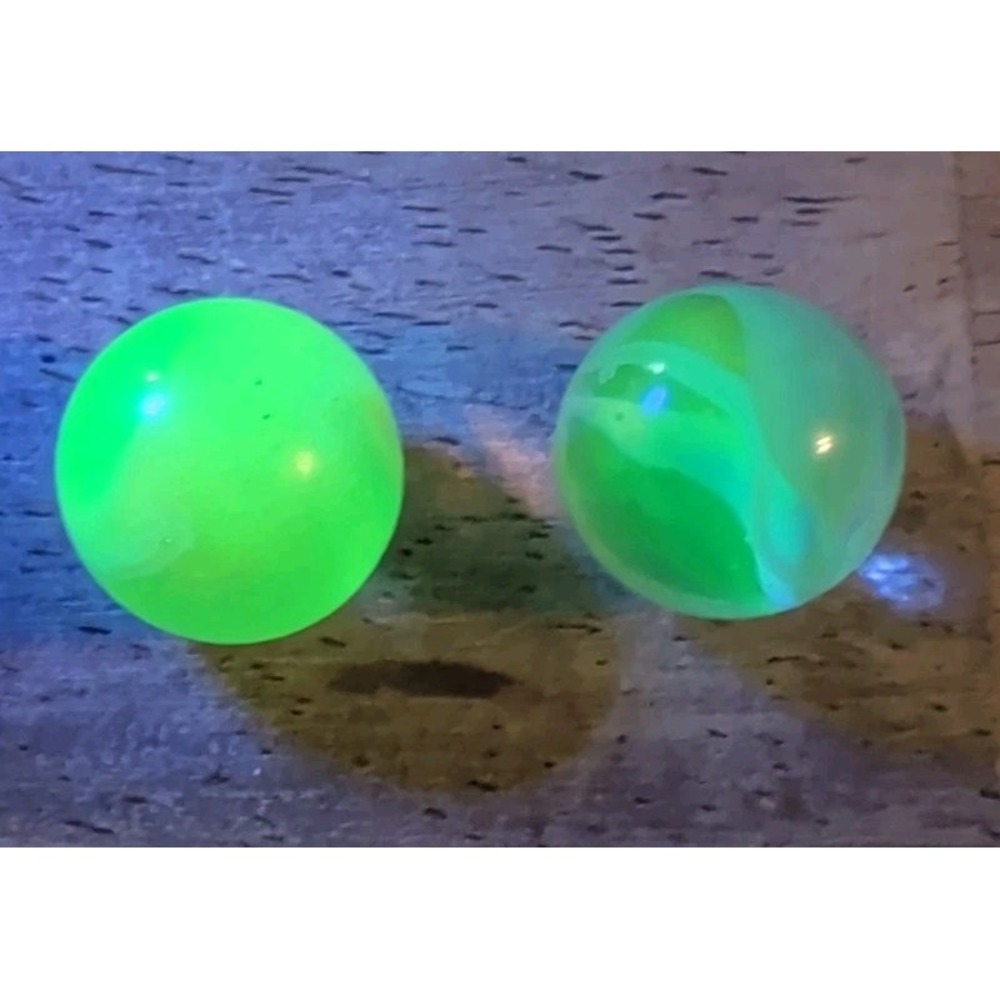 375. ONE Vaseline uranium glass shooter Marble 1" 1 Akro Agate Green Urnanium